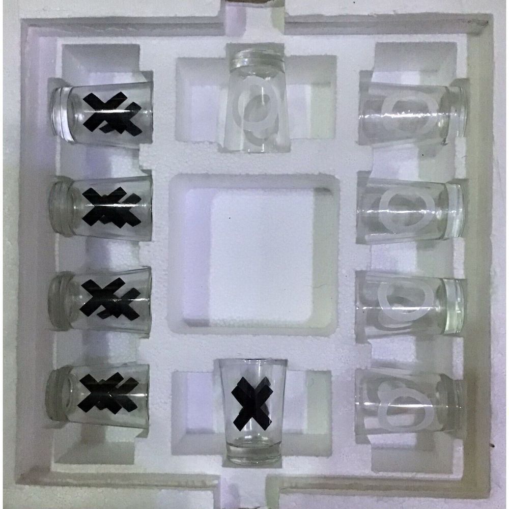 Tic Tac Toe -Party Drinking Game - 9 Shot Glasses Full Size